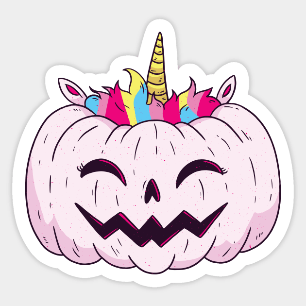 Unicorn Pumpkin Sticker by LR_Collections